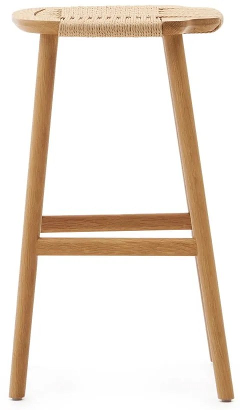Barová stolička z dubového dreva v prírodnej farbe (výška sedadla 65 cm) Enit – Kave Home
