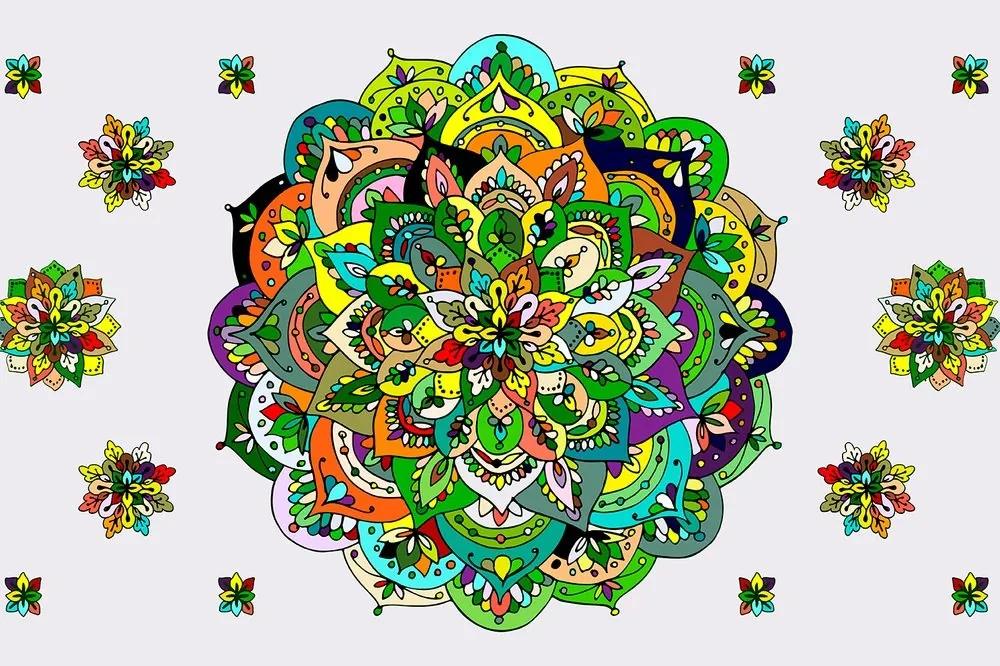 Samolepiaca tapeta zelená Mandala - 150x100