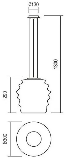 Redo 01-1141 - Závesné svietidlo MAGMA na lanku 1xE27/42W/230V priemer 30 cm lesklý chróm/biela