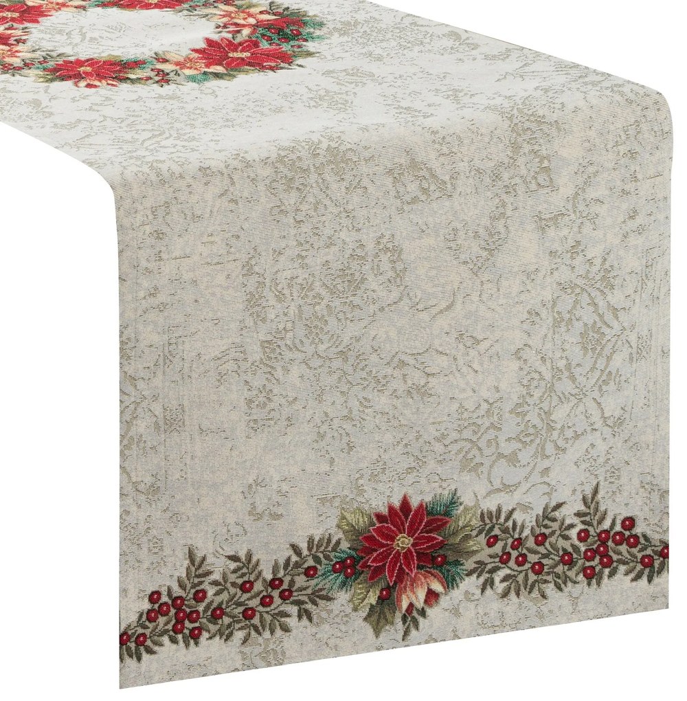 VIANOČNÝ GOBELÍNOVÝ OBRUS 47X140 VZOROVANÝ