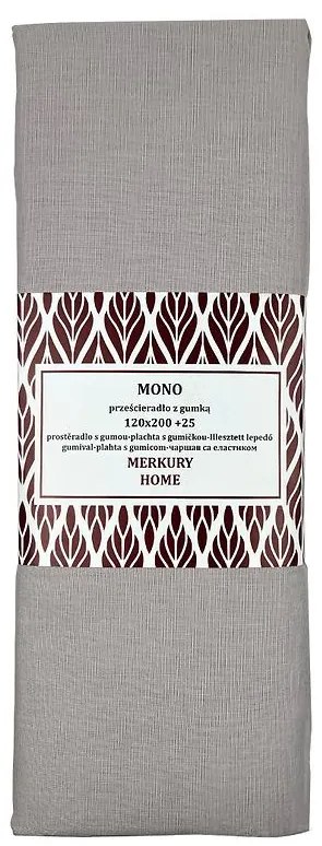 Napínacia plachta Mono bavlna svetlosivá 120x200 + 25 Merkury Home