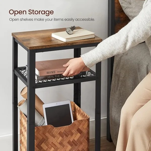 Odkladací stolík ELDUR hnedá/čierna