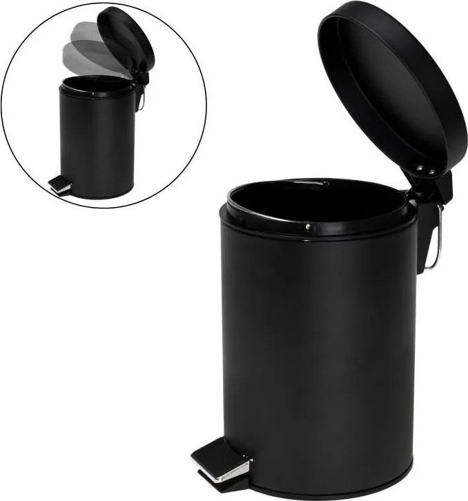 Odpadkový kôš do kúpeľne BALI 3l - softclose - čierny