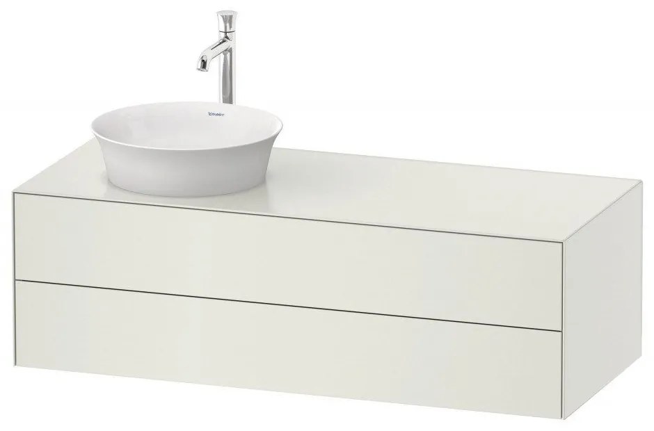 DURAVIT White Tulip závesná skrinka pod umývadlo na dosku vľavo, 2 zásuvky, 1300 x 550 x 408 mm, biela matná, WT4987L3636