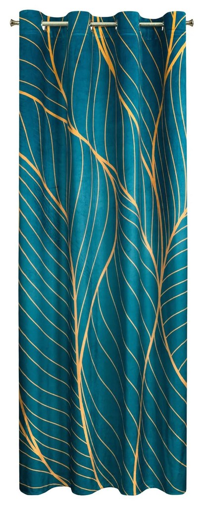 ZATEMŇOVACÍ ZÁVES LIMITED COLLECTION LOTOS 140X250 CM TYRKYSOVÁ