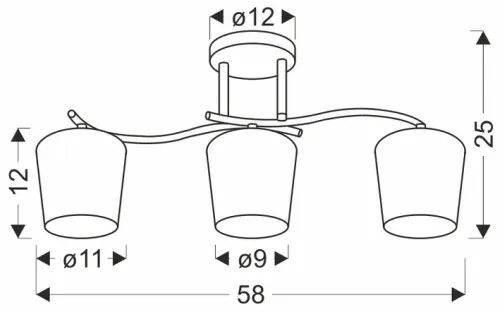 Luster na tyči ESNYR 3xE27/40W/230V čierna/biela