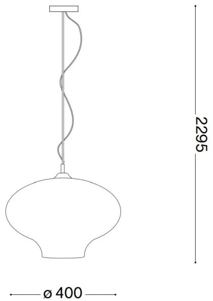 Ideal Lux - Luster na lanku BISTRO 1xE27/60W/230V pr. 40 cm dymová