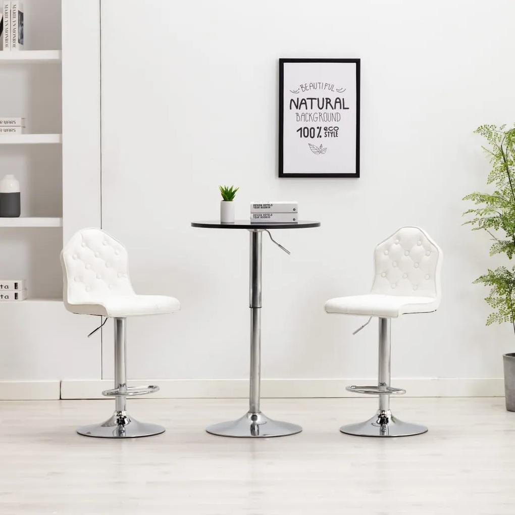 vidaXL Barové stoličky 2 ks biele umelá koža