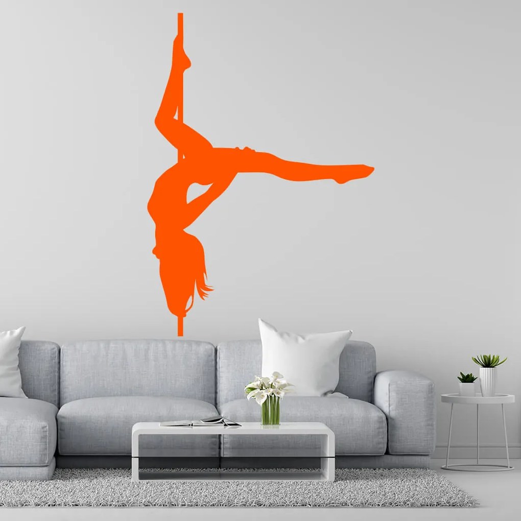Veselá Stena Samolepka na stenu na stenu Pole dance Farba: černá