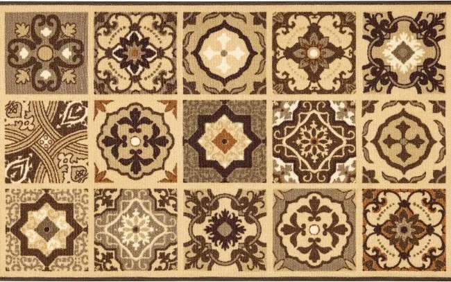 Protišmykový behúň PATCHWORK 07 béžový