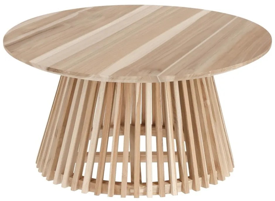 Konferenčý stolík z teakového dreva Kave Home Irune, ⌀ 80 cm