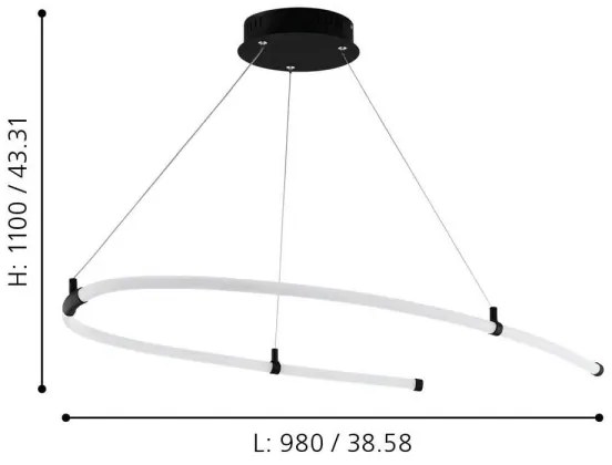 Eglo 99429 - Závesný LED luster na lankách ALAMEDILLA LED/27W/230V