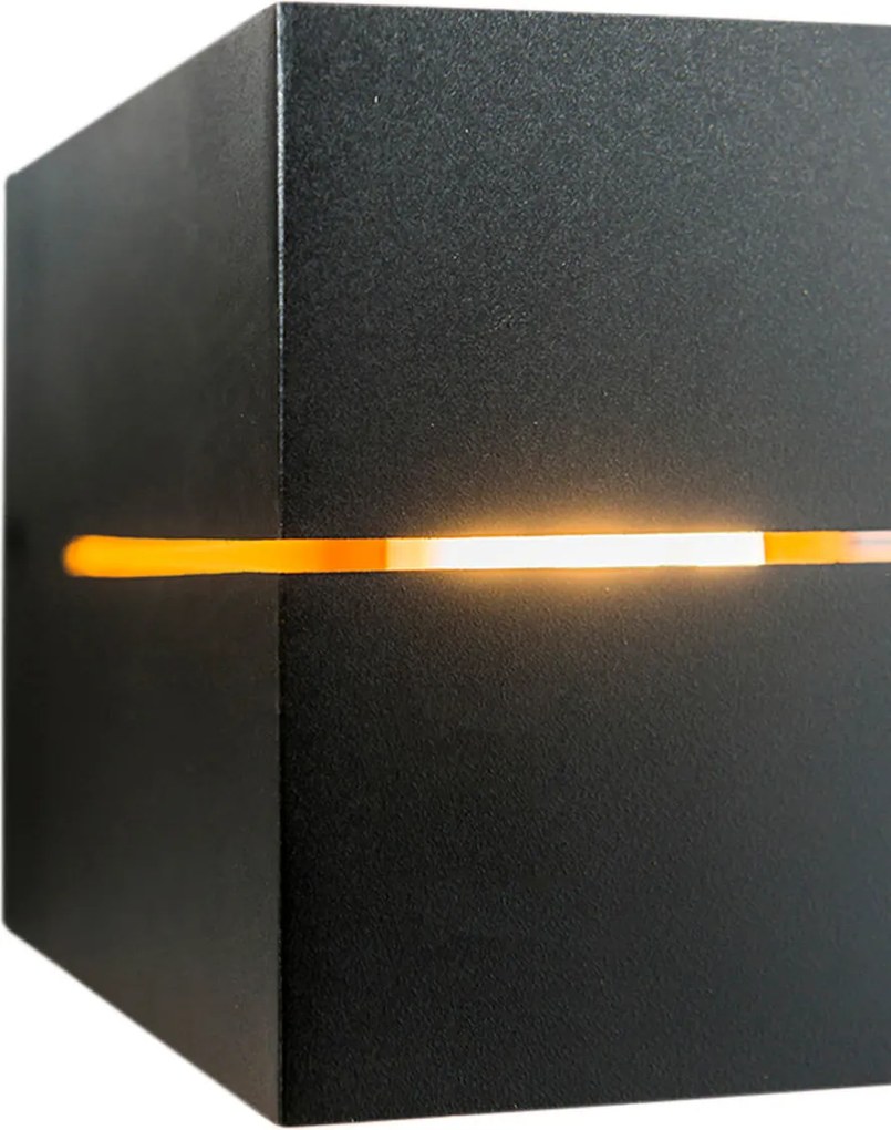 Inteligentná nástenná lampa čierna so zlatom 9,7 cm vrátane WiFi G9 - Transfer Groove