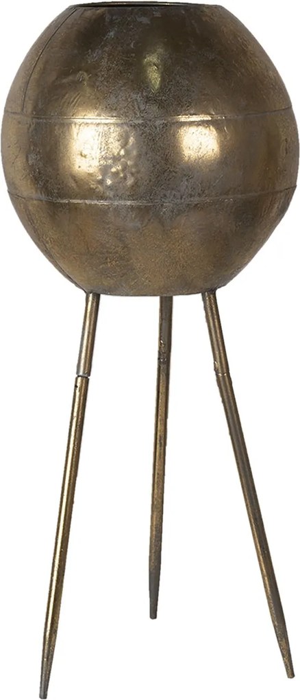 Zlatý dekoratívne obal na kvety na 3 nohách - Ø 27 * 66 cm