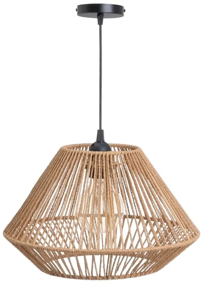 Závesné svietidlo v prírodnej farbe s tienidlom z papierového výpletu ø 33 cm – Casa Selección