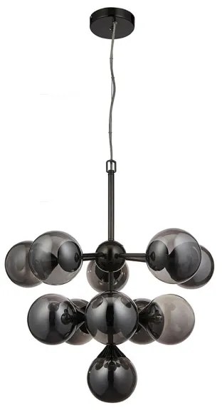 Endon 101147 - Závesný luster na lanku OSCAR 11xG9/18W/230V čierna/dymová