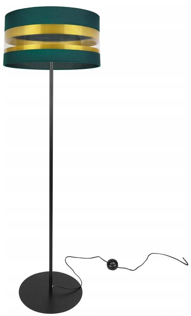Stojacia lampa Intense Gold, 1x textilné tienidlo (výber zo 6 farieb), (výber z 3 farieb konštrukcie), (fi 40cm), o