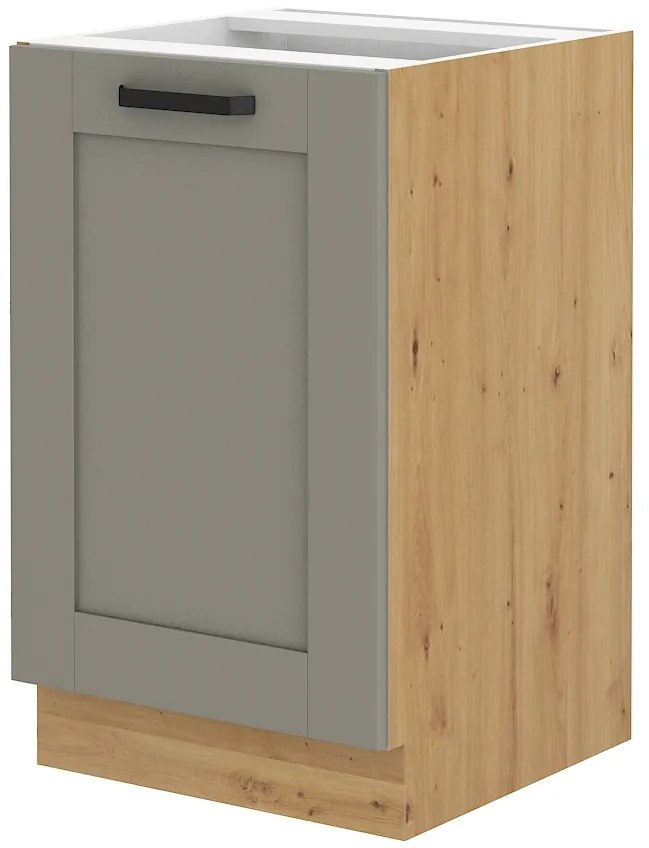 Dolná kuchynská skrinka pod drez Lucid 50 ZL 1F BB (dub artisan + claygrey). Akcia -6%. Vlastná spoľahlivá doprava až k Vám domov. 1045490