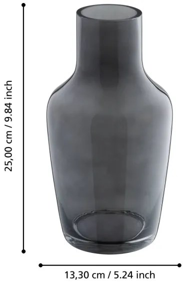 Eglo 421225 - Sklenená váza SIRANANA 25x13,3 cm čierna