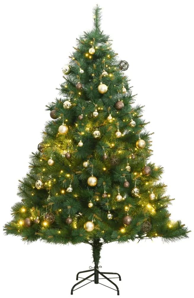 Umelý výklopný vianočný stromček 300 LED a sada gúľ 210 cm 3210399