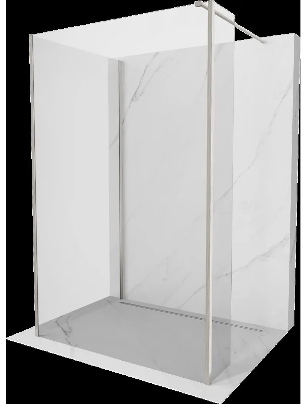 Mexen Kioto sprchová stena Walk-in 120 x 115 x 30 cm, transparentná, brúsený nikl - 800-120-115-221-97-00-030