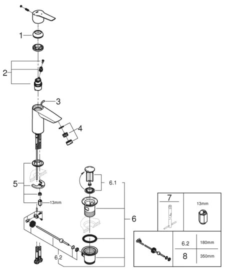 GROHE 311372432 - Umývadlová batéria QUICKFIX START 165 mm čierna