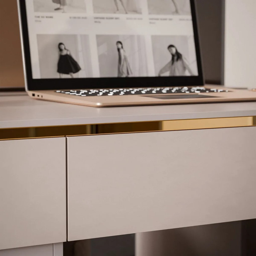 PISACÍ STÔL NESSIE KAŠMÍR + ZLATÝ 120 cm