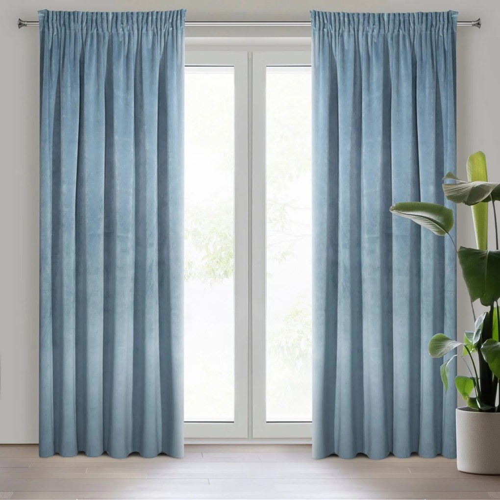 ZATEMŇOVACÍ ZÁVES NA PÁSKE VILLA 140X270 CM MODRÁ