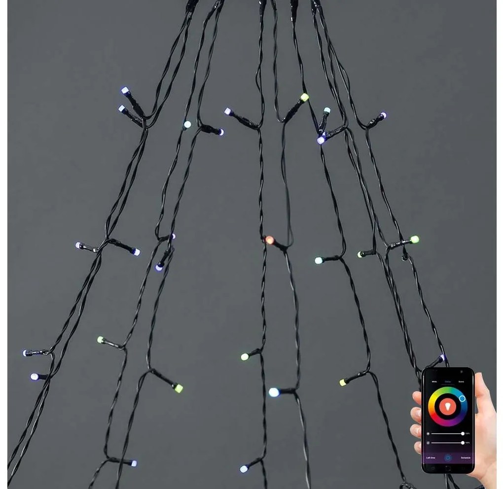Nedis WIFILXT01C180 - LED RGB Vianočný záves 240xLED/11 funkcií 8m IP65 Wi-Fi Tuya NE0508