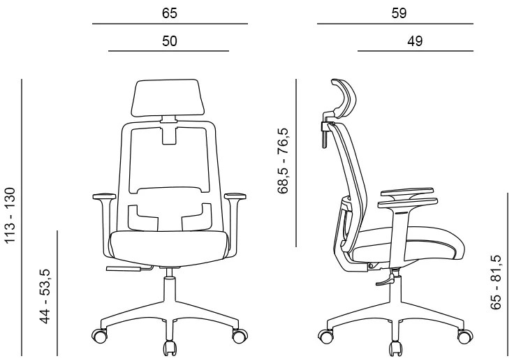 Kancelárska ergonomická stolička DELFO — sieť/látka, čierna