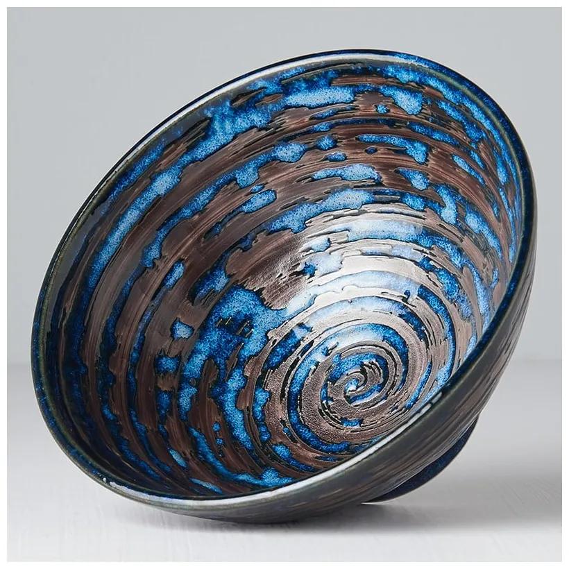 Modrá keramická miska MIJ Copper Swirl, ø 16 cm