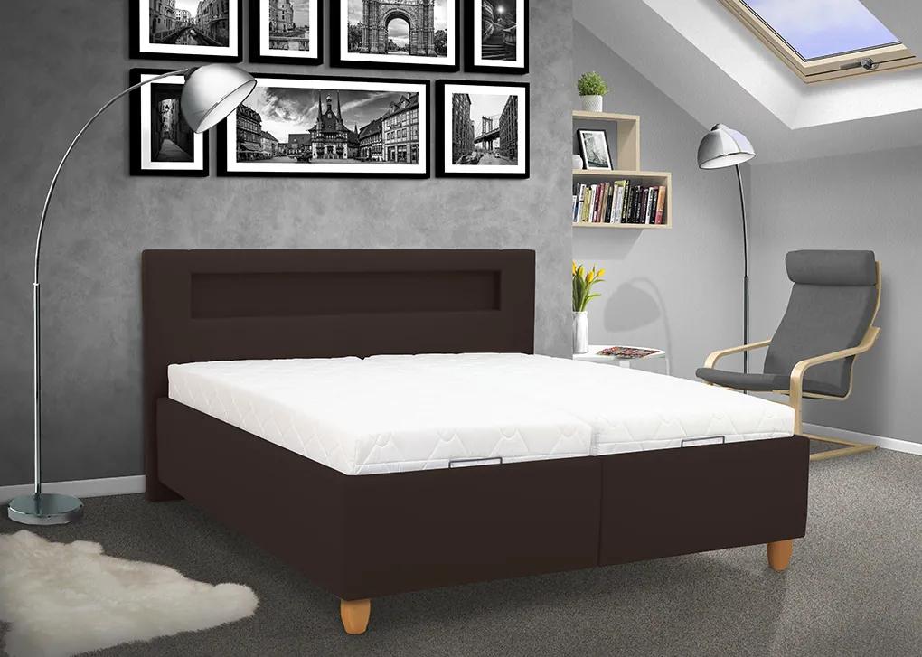 Čalúnená posteľ s úložným priestorom TWIST 180 Farba: eko sivá