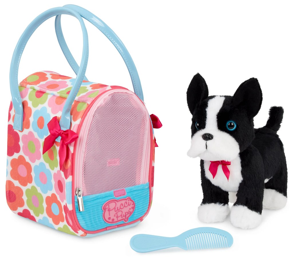 Psík čierny v taške Flower Print Glam Bag