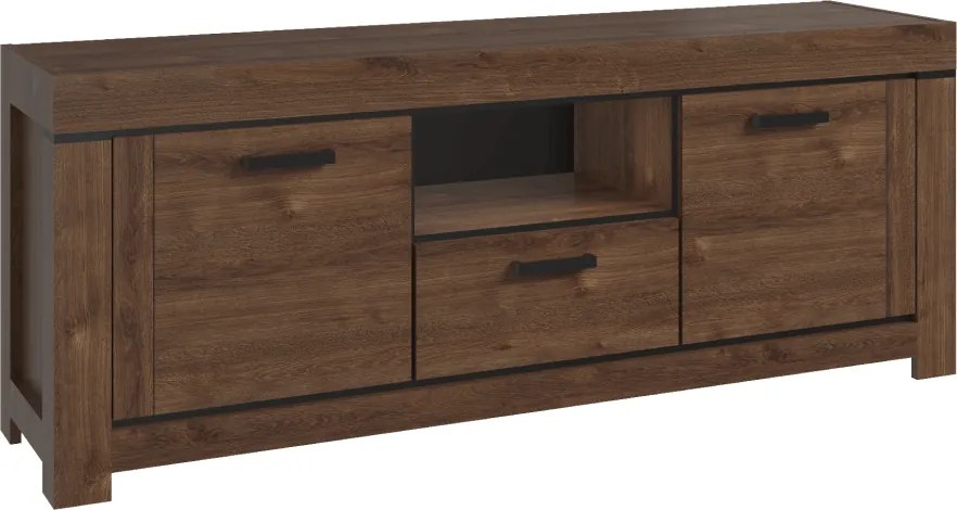 TV stolík 2D1S, dub hnedý, BORAS