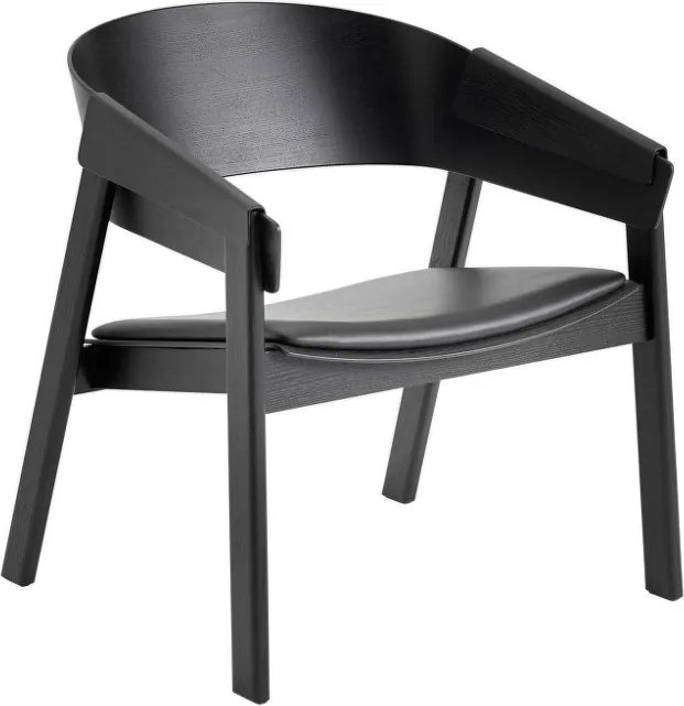 Muuto Kreslo Cover Lounge Chair, koža, black/black