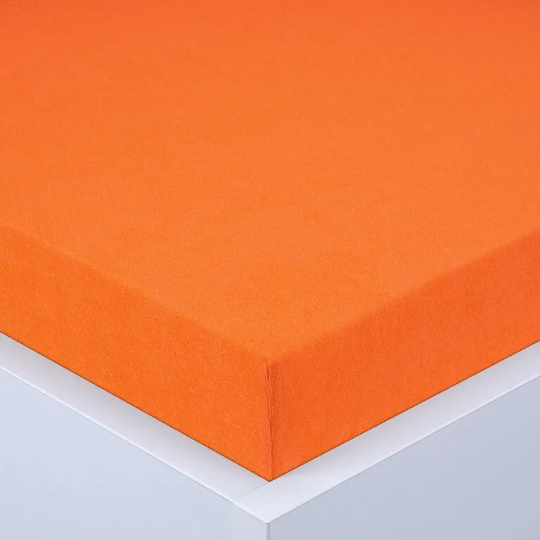 Napínacia plachta na posteľ froté EXCLUSIVE oranžová sada 2 ks 90 x 200 cm