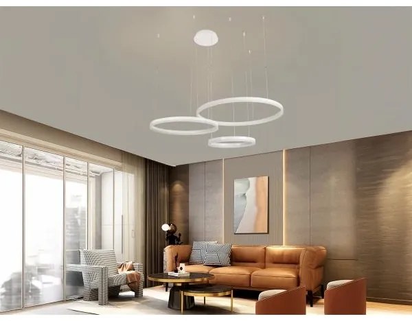 LED Stmievateľný luster na lanku LED/125W/230V 3000-6500K + diaľkové ovládanie