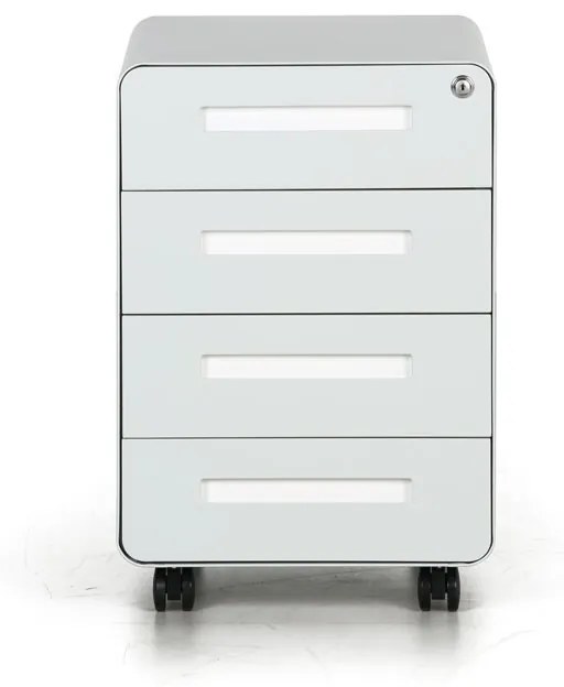 Kancelársky mobilný kontajner METAL, 4 zásuvky, sivý