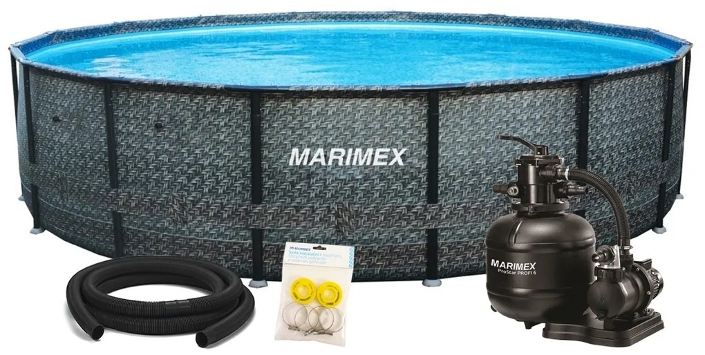Marimex | Bazén Marimex Florida 4,57x1,32 m s pieskovou filtráciou a príslušenstvom - motív RATAN | 19900123