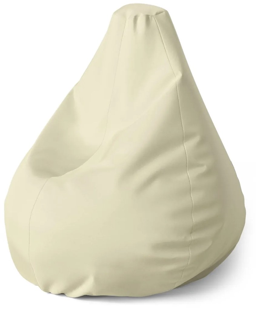 Sablio Sedací vak Pear Biela slonová kost - 70 x 95 x 15 cm