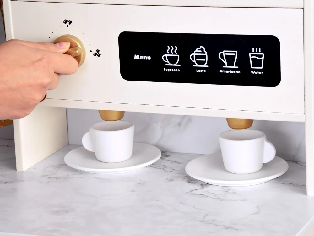 Veľká drevená kuchynská zostava v glamour štýle so zlatými doplnkami ZA5270