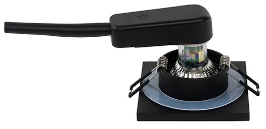 Sada 6 moderných kúpeľňových zapustených bodových svetiel čierna - Doku