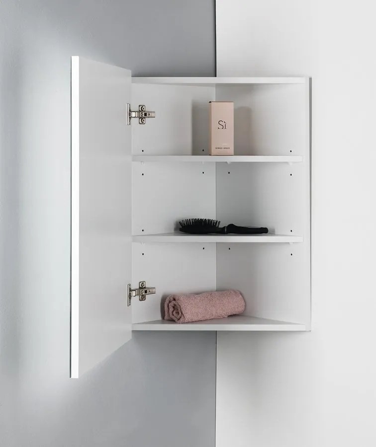 Aqualine Aqualine, ZOJA/KERAMIA FRESH skrinka zrkadlová rohová 35x78x35cm, biela, 50352