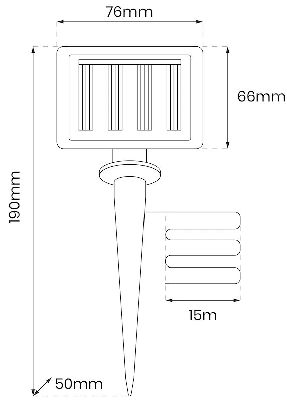 Ecolamp Solárna LED svetelná reťaz Micro, 15m