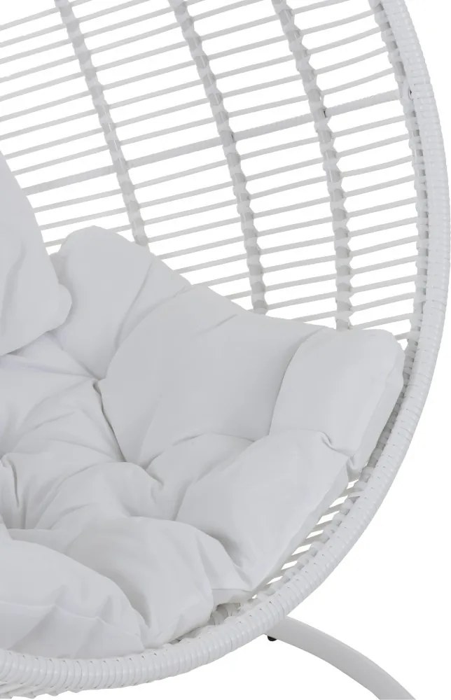 Závesné biele záhradné ratanové kreslo Lounge White -119*110*193 cm