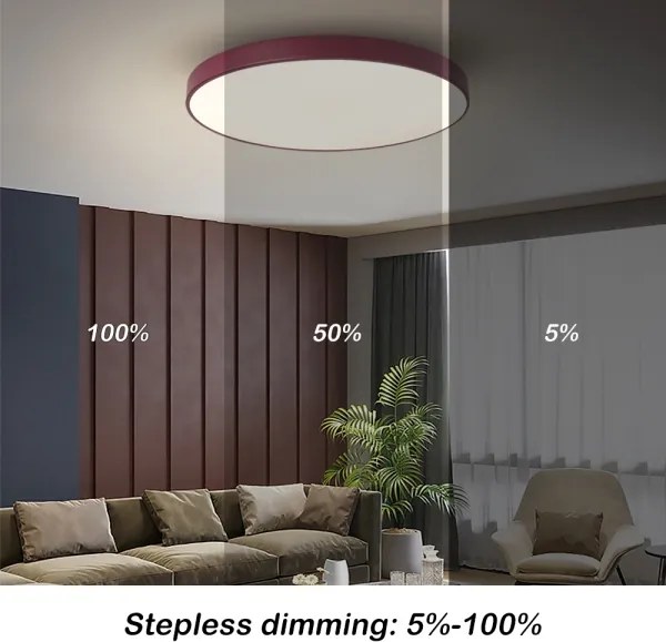 Brilagi-LED Stmievateľné stropné svietidlo POOL LED/60W/230V 3000-6000K 60 cm bordó + diaľkové ovládanie