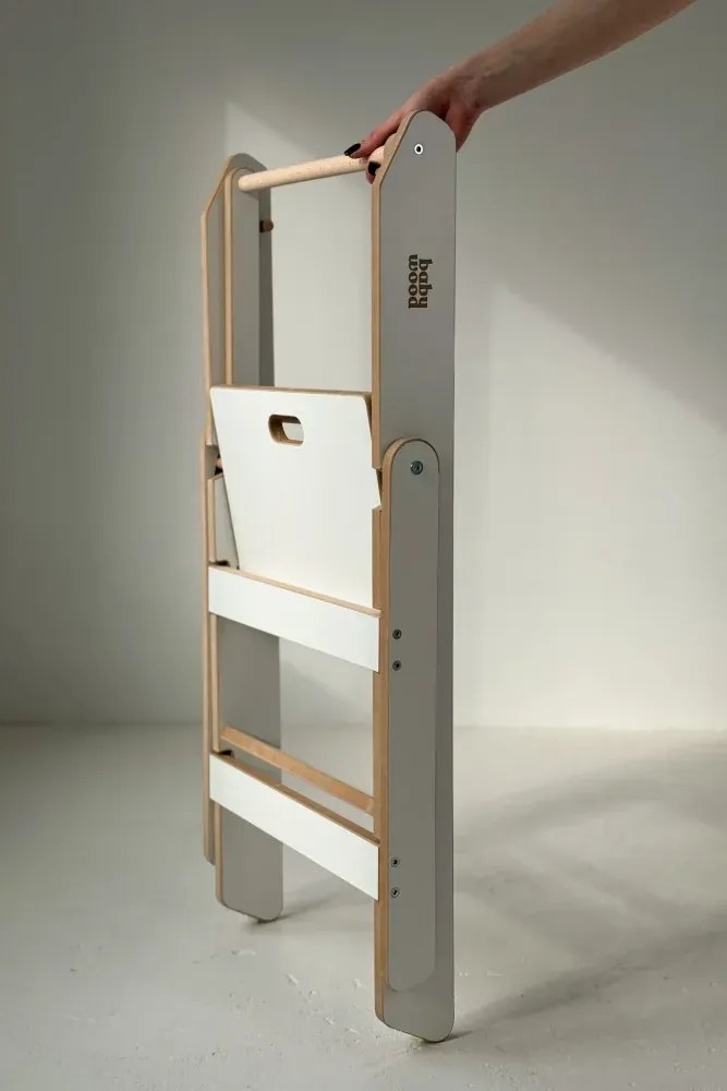 Učiaca montessori detská veža skladacia biela