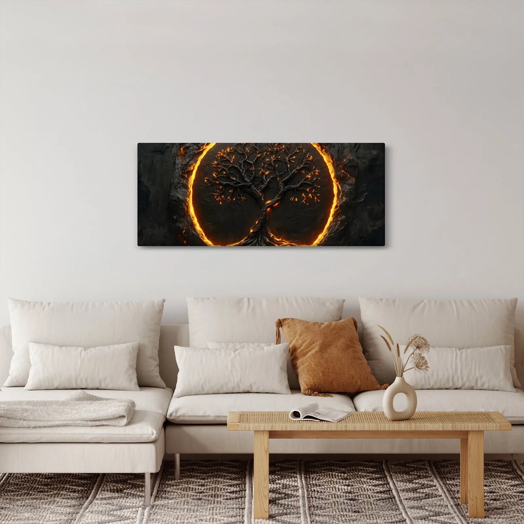 Obraz – Strom života v láve II. (120x50 cm)