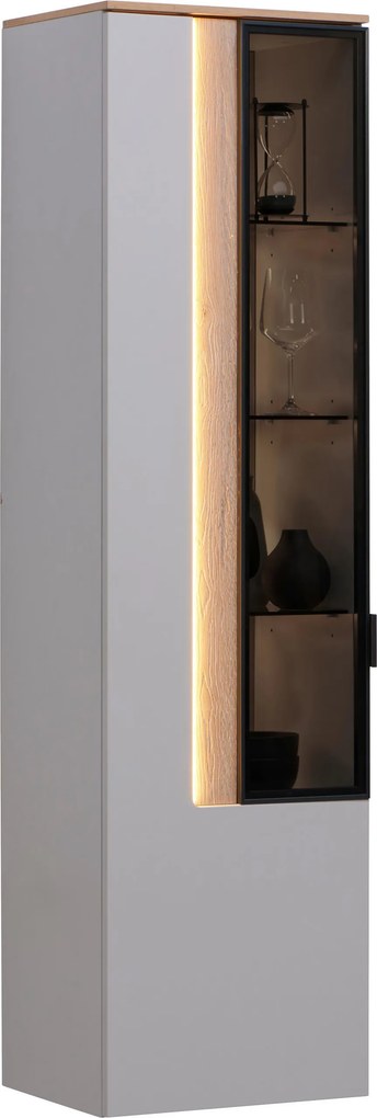 XXXLutz ZÁVESNÁ VITRÍNA, farba duba, svetlosivá, 45,6/164,6/36 cm Dieter Knoll - Sklenené vitríny - 001770000707