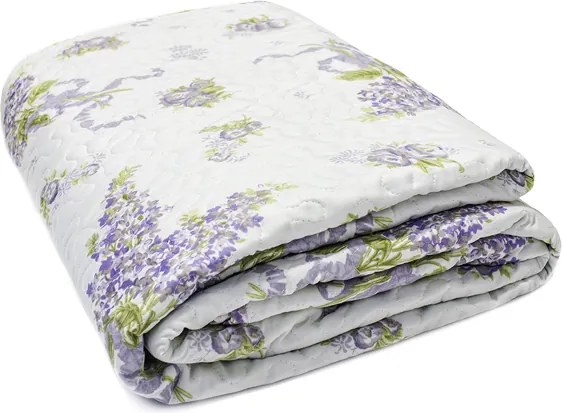 Prehoz na posteľ LAVENDER GARDEN 200x220 cm - fialový/biely
